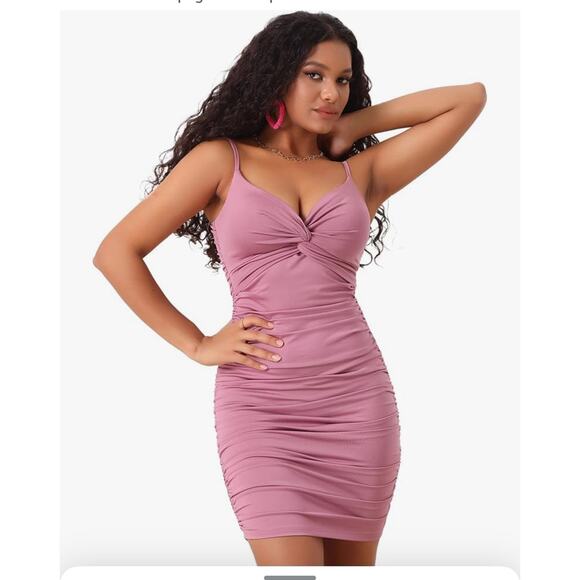 NWT Size Medium Allegra K Sleeveless Runched Bodycon Dresses - Picture 1 of 2